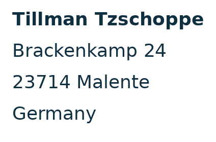 Provider name and postal address shown as an image